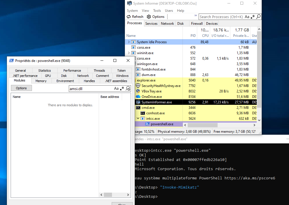 With Bypass amsi.dll blocked